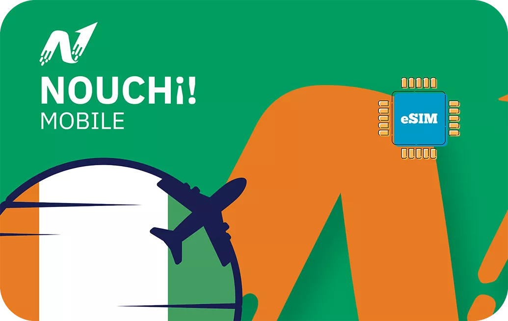 Cote d’Ivoire travel eSIM data card.