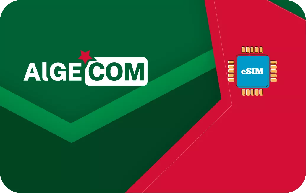 Algeria travel eSIM data card.