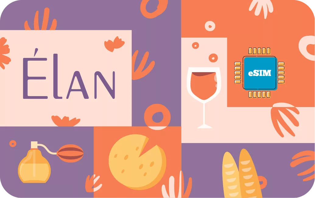 France travel eSIM data card.