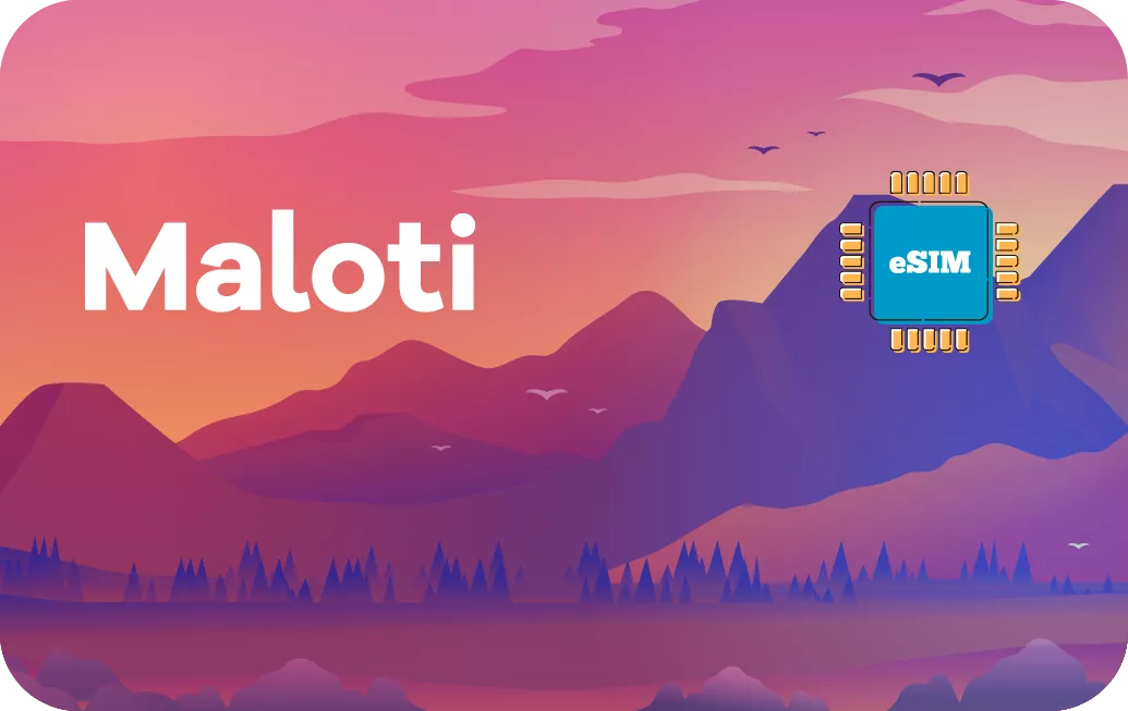 Lesotho eSIM travel data card.