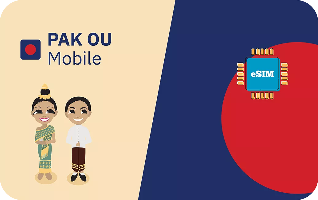 Laos eSIM travel data card.