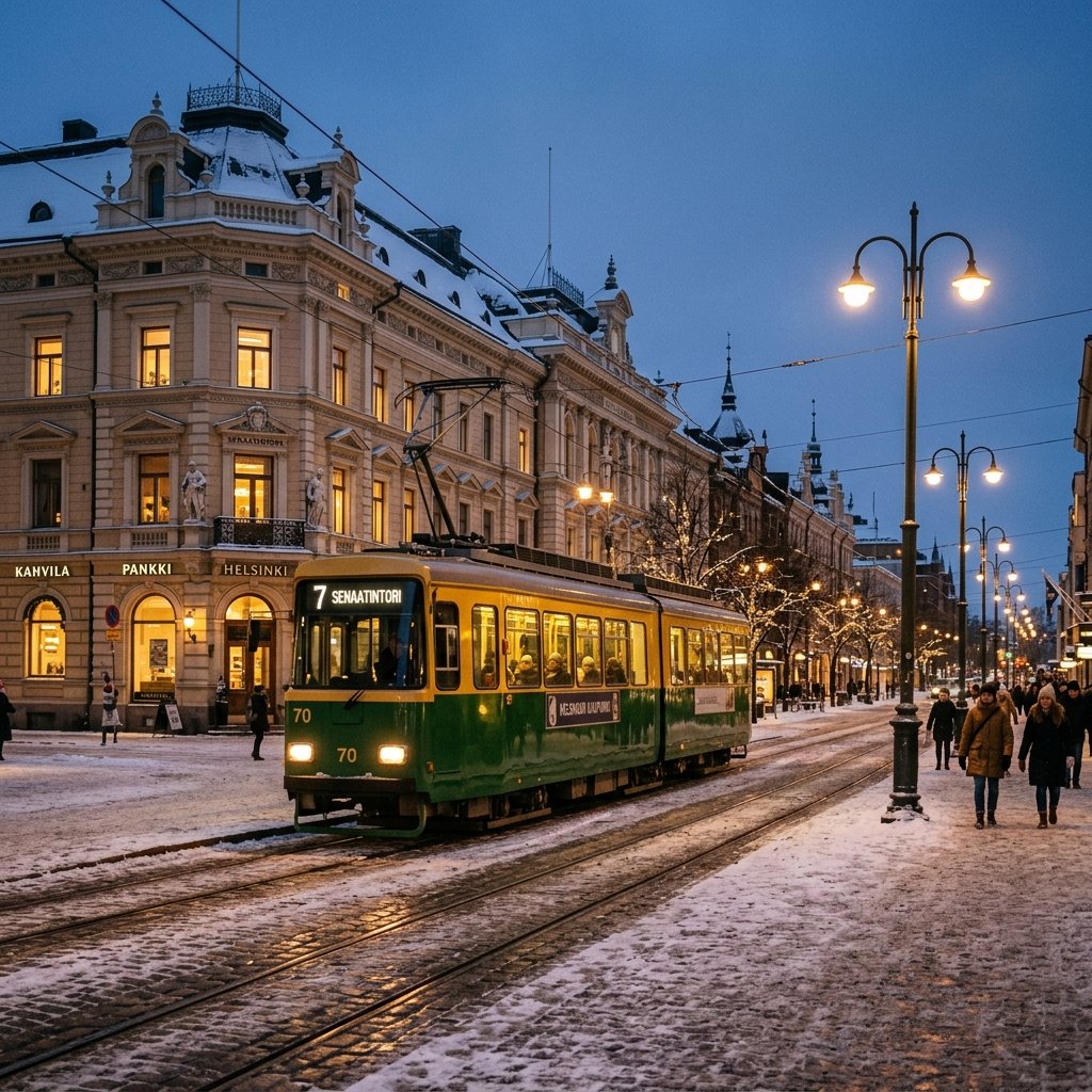 Um elétrico moderno cinzento e azul da STIB a passar numa rua de Bruxelas