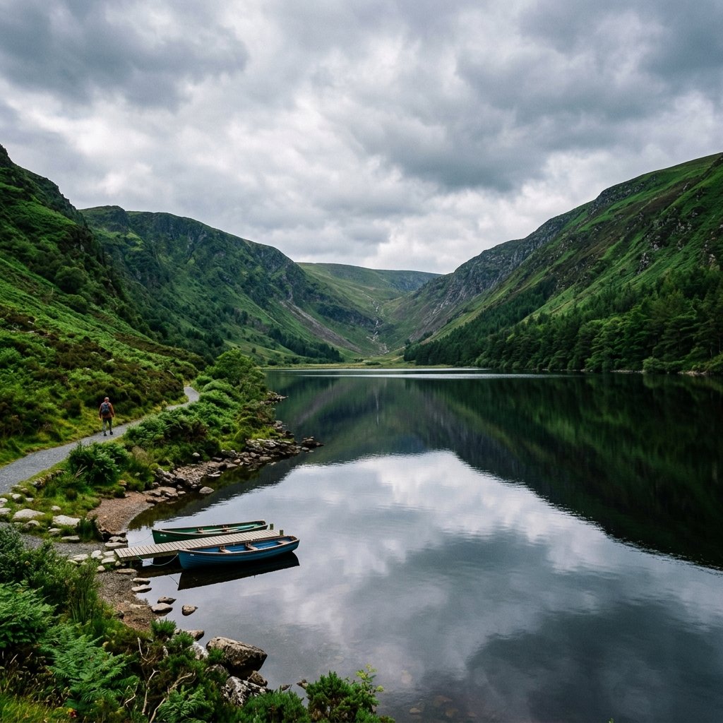 Wicklow Mountains national park parking lot with pay-and-display machine