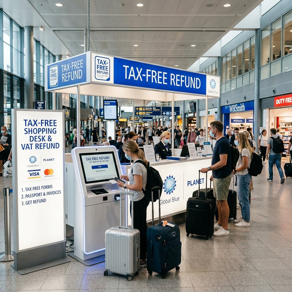 Horizon tax-free card scanner kiosk at Dublin airport terminal