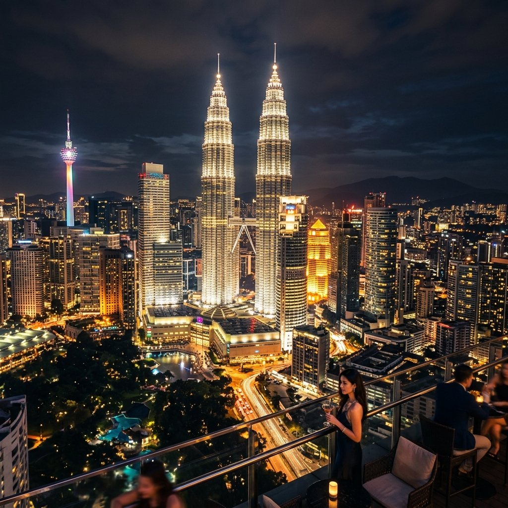 Towers Petronas skyline em Kuala Lumpur guia de viagem Malásia