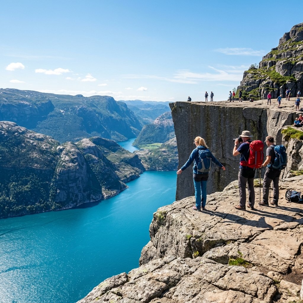 Vista panorámica y atracciones turísticas en Noruega