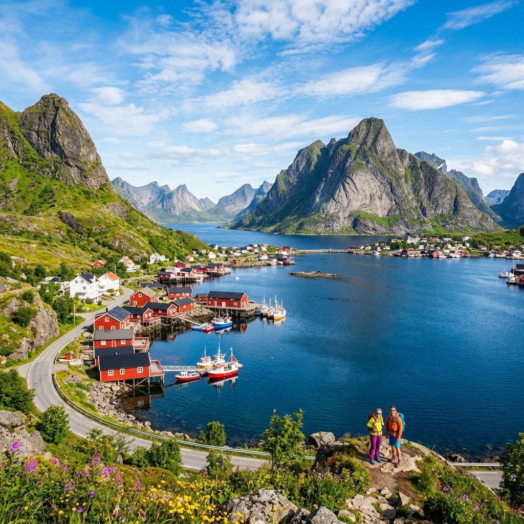 Lofoten Inseln Fjorde Landschaft Norwegen Reisefuehrer
