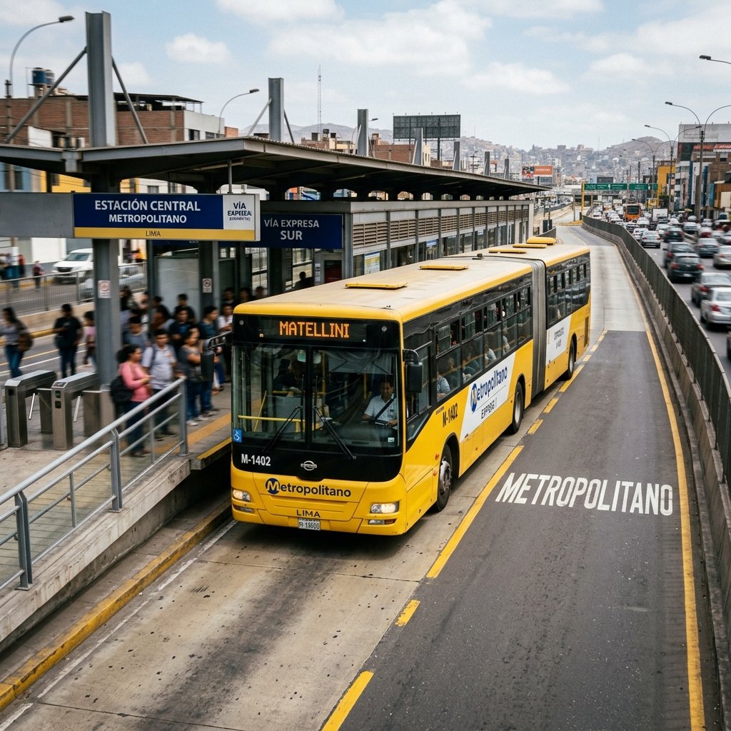 Estacion de autobus Metropolitano en Lima Peru