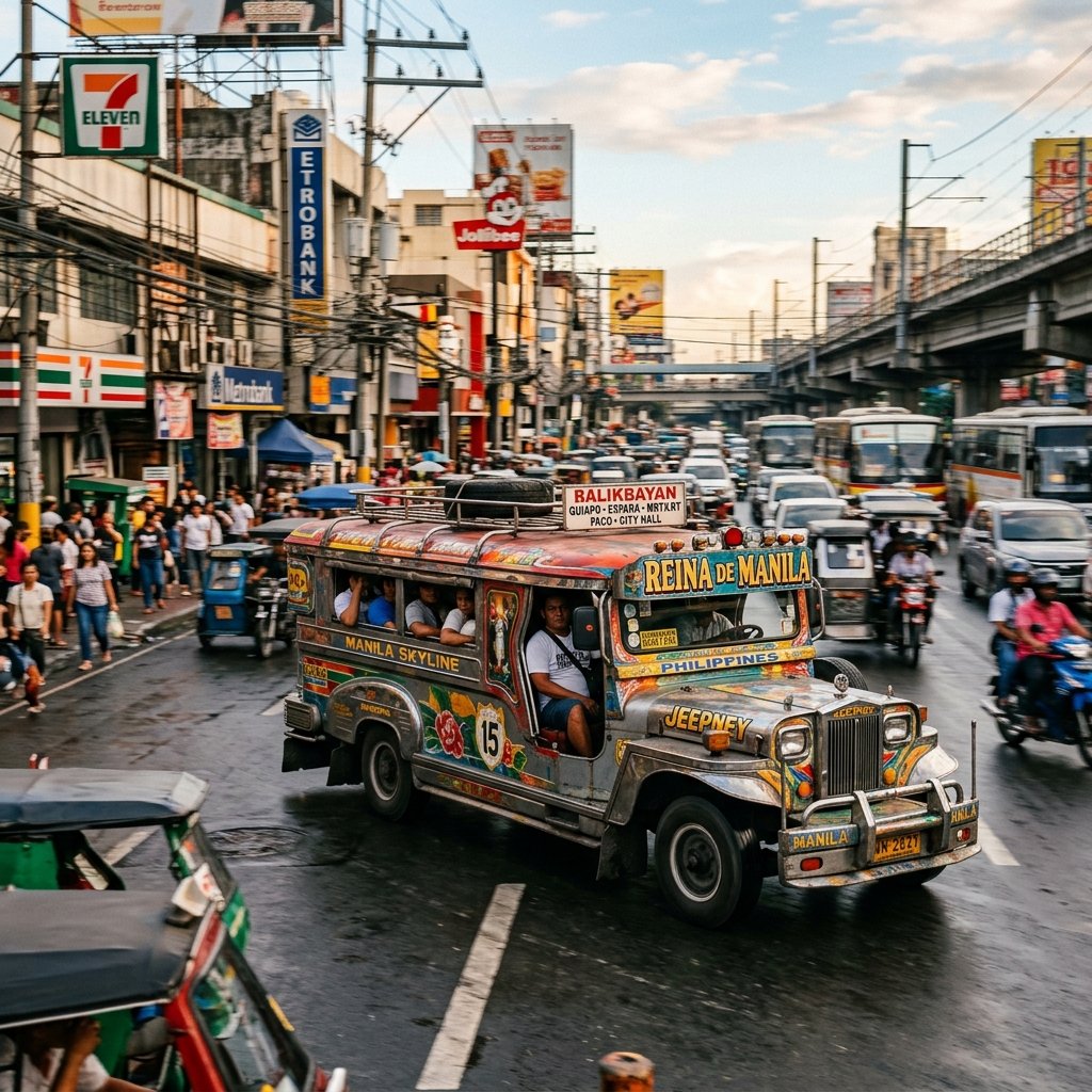 Jeepney Nahverkehr in Manila Philippinen