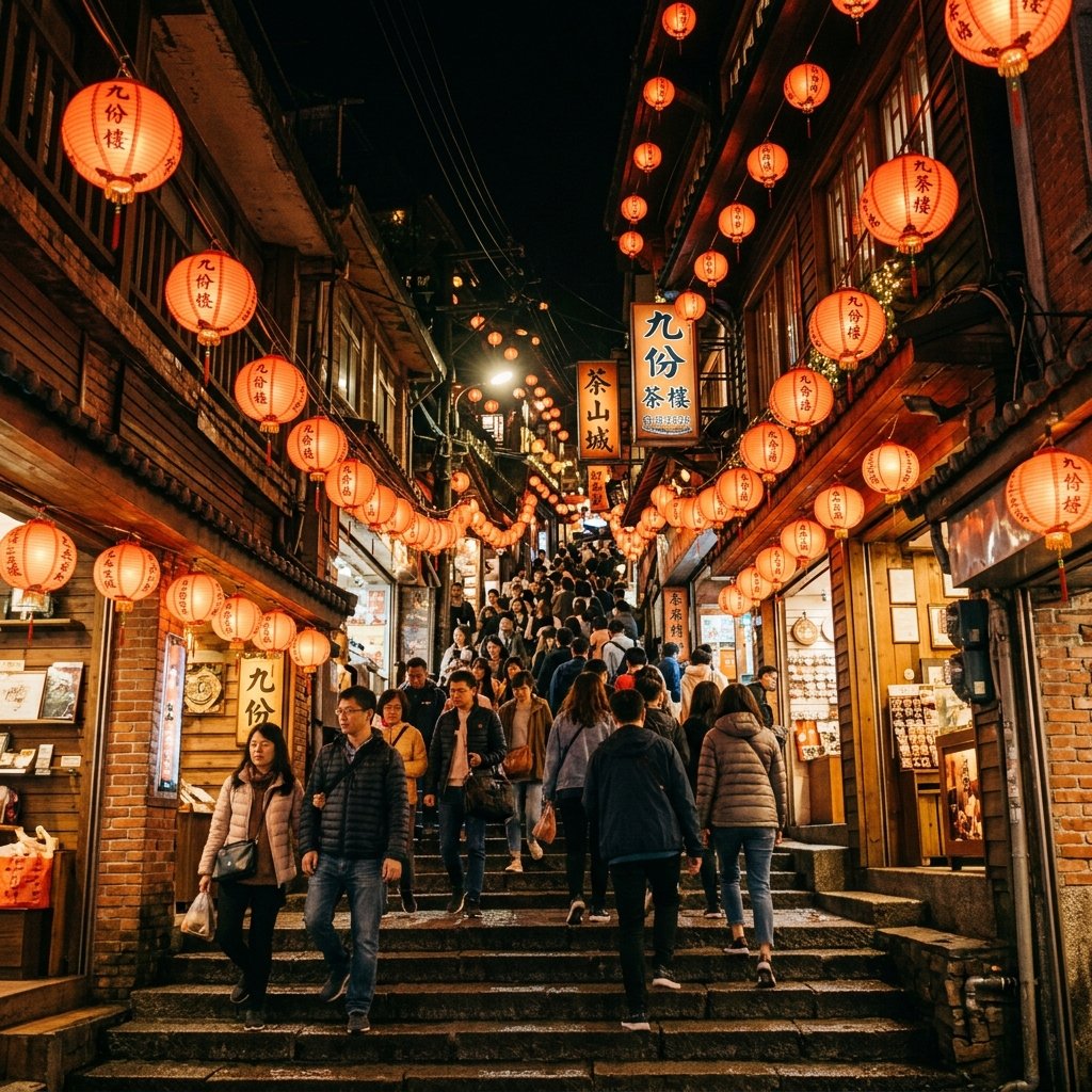 Vista panorâmica e atrações turísticas em Taiwan