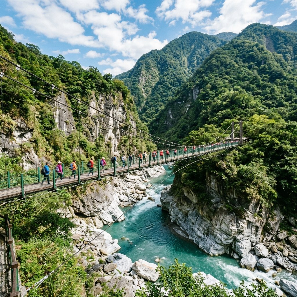 Vista panorâmica e atrações turísticas em Taiwan