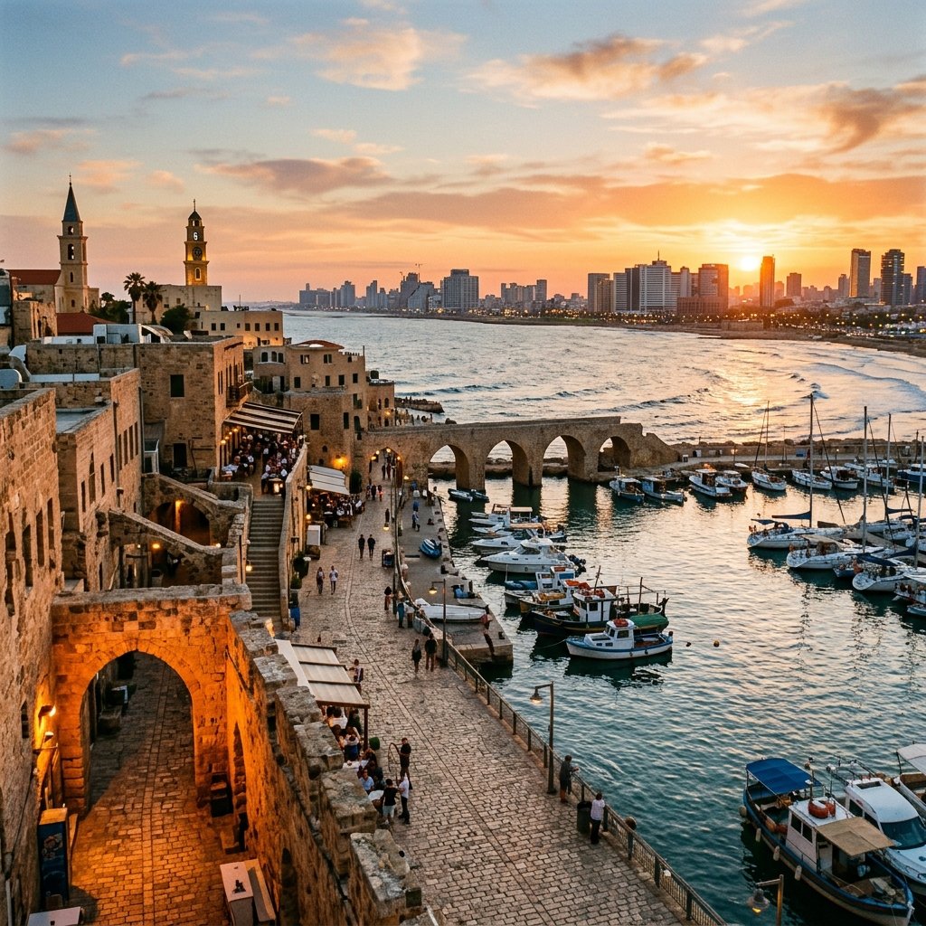 Traveler holding smartphone with 5G mobile data connectivity at Tel Aviv promenade Israel
