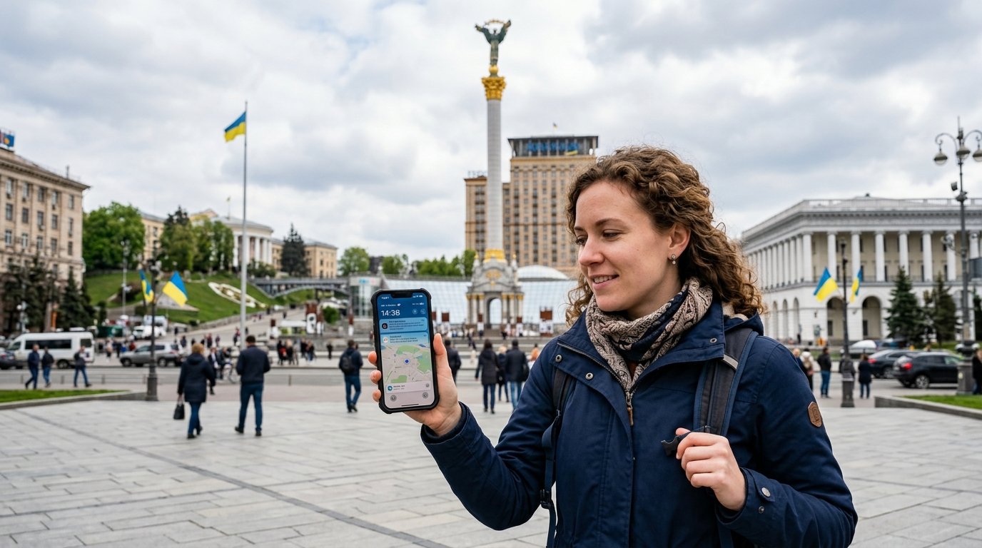 TravelyData Ukraine eSIM Mobile Data Connection for Navigation and Safety Apps